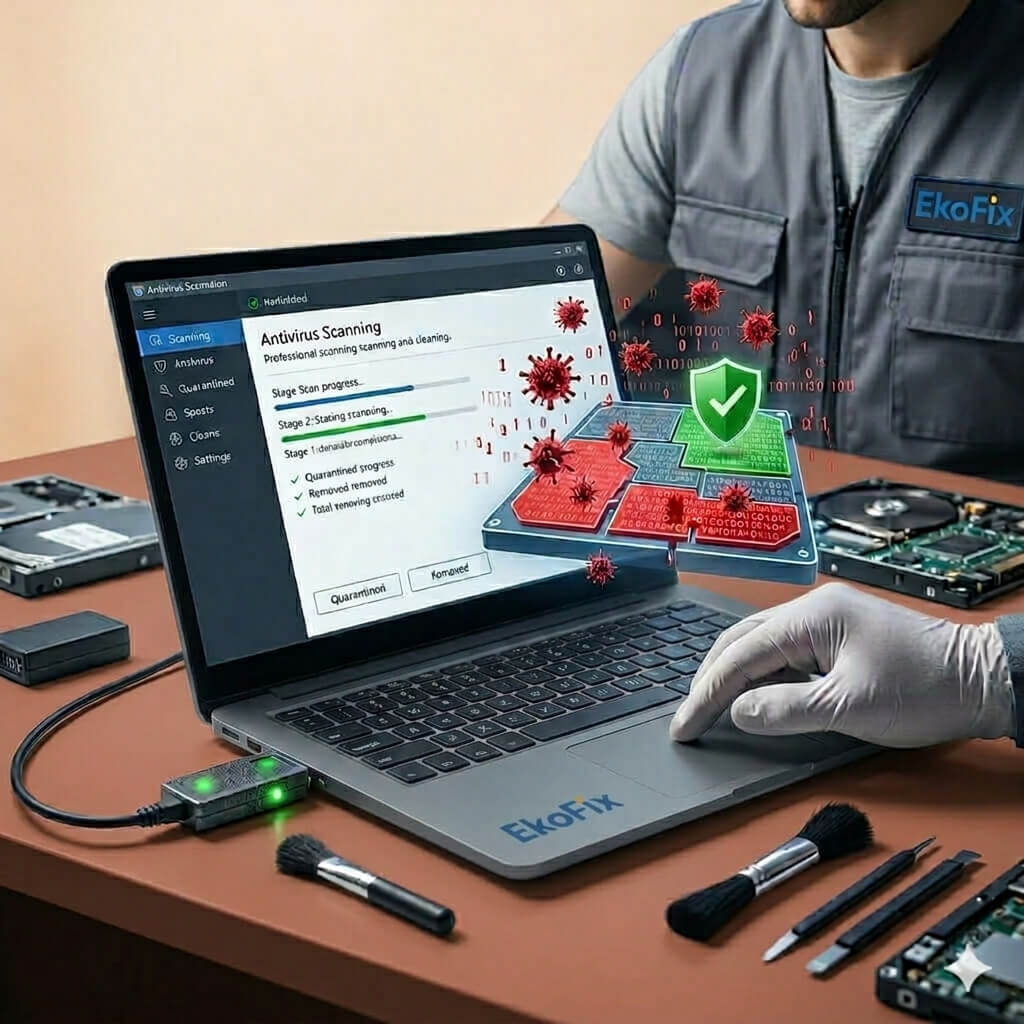 Service de nettoyage virus ordinateur Saint-Lin par Ekofix